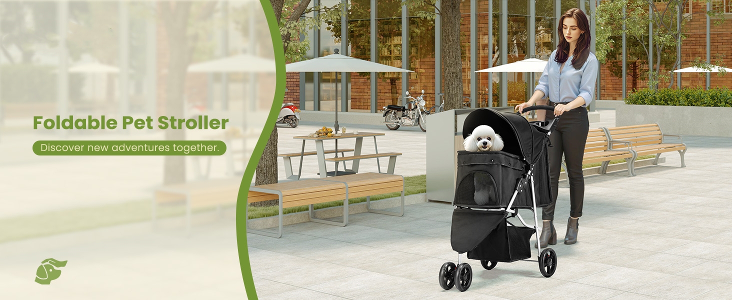 NEWBULIG Foldable 3 Wheel Pet Stroller for Dogs and Cats - NEWBULIG product detail