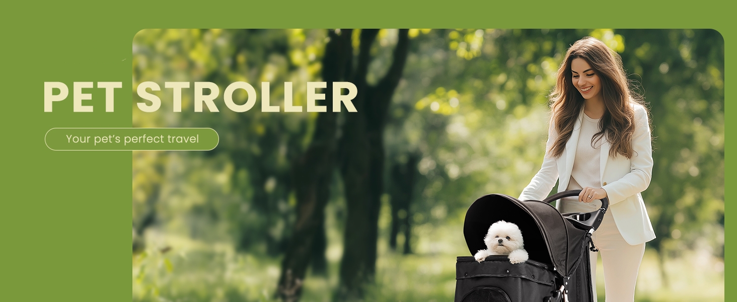 NEWBULIG Foldable 3 Wheel Pet Stroller for Dogs and Cats - NEWBULIG product detail