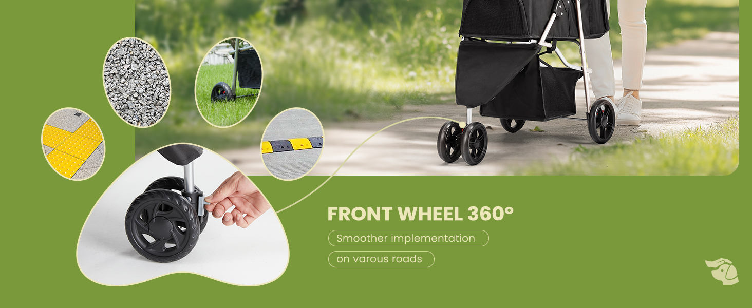 NEWBULIG Foldable 3 Wheel Pet Stroller for Dogs and Cats - NEWBULIG product detail