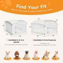 Dog Playpen 4-Panel, 24IN Puppy Playpen, Stable Dog Play Pen Indoors/Outdoor with Secure Locking Door, Plastic Pet Fence for Small & Medium Dogs - view 4 of 6 | NEWBULIG