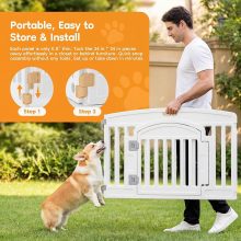 Dog Playpen 4-Panel, 24IN Puppy Playpen, Stable Dog Play Pen Indoors/Outdoor with Secure Locking Door, Plastic Pet Fence for Small & Medium Dogs - view 5 of 6 | NEWBULIG
