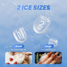 Ice Makers Countertop with Handle, Portable Ice Machine, 9 Bullet Ice Cubes in 6 Mins, 26lbs in 24Hrs, Auto-Cleaning, with Basket and Scoop, for Home, Kitchen, RV, Camping, Black - view 2 of 6 | NEWBULIG