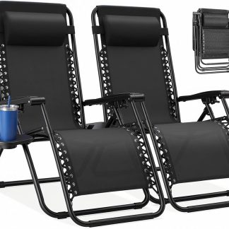 Zero Gravity Chairs Set of 2, Folding Lounge Recliner Chair | NEWBULIG