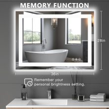 28×36 Inch LED Bathroom Mirror with Lights, Anti-Fog - view 6 of 6 | NEWBULIG