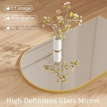 20X30 Inch Arched Bathroom Wall Mirror for Over Sink, Gold - view 3 of 6 | NEWBULIG