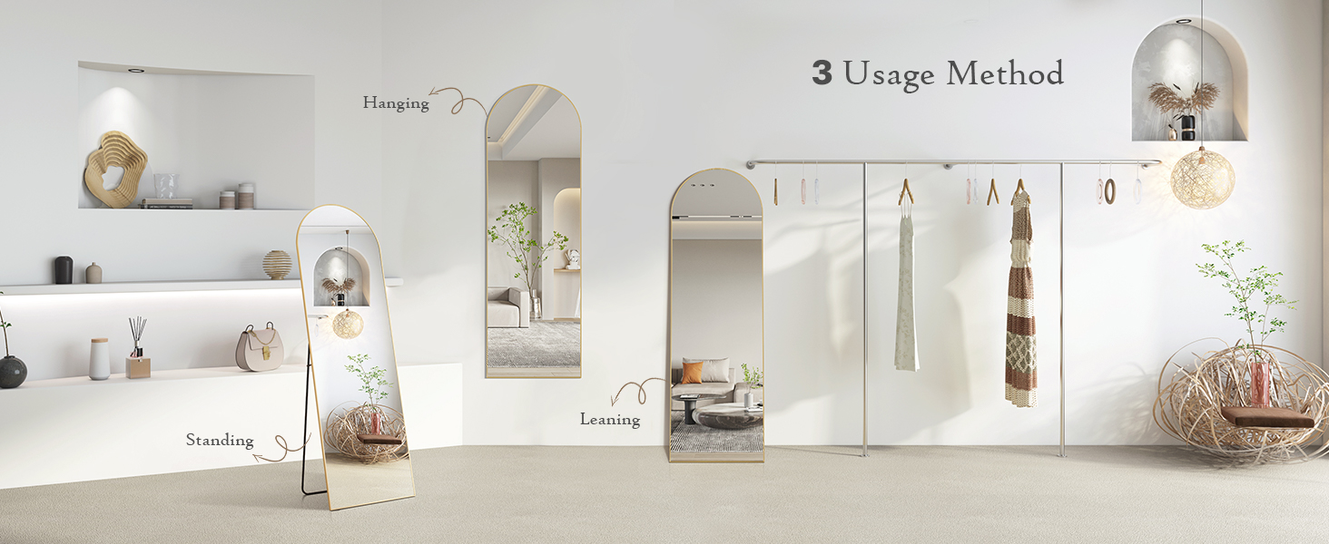 NEWBULIG 59.1×15.7 Inch Full Length Mirror, Full Body Mirror, Gold - NEWBULIG product detail