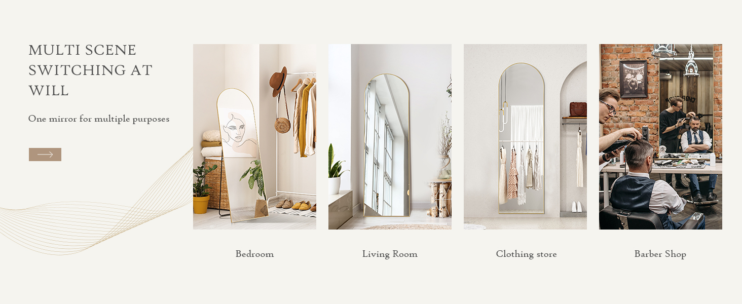 NEWBULIG 59.1×15.7 Inch Full Length Mirror, Full Body Mirror, Gold - NEWBULIG product detail