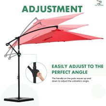 10FT Patio Umbrella, Cantilever Umbrella, UV Protection - view 5 of 6 | NEWBULIG