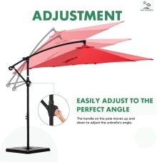 10FT Patio Umbrella, Cantilever Umbrella, UV Protection - view 5 of 6 | NEWBULIG