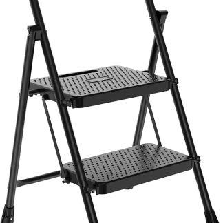Two Step Ladder, Foldable Step Stool with Safety Lock | NEWBULIG