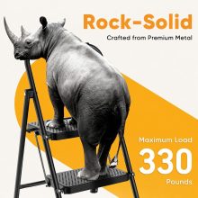 Two Step Ladder, Foldable Step Stool with Safety Lock - view 4 of 6 | NEWBULIG