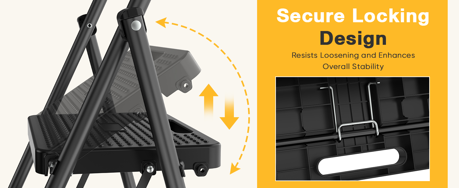 NEWBULIG Two Step Ladder, Foldable Step Stool with Safety Lock - NEWBULIG product detail