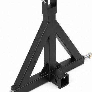 3-Point 2 Inch Receiver Trailer Hitch, Corrosion-Resistant Category 1 Tractor Hitch, Quick-Install Tractor Drawbar Adapter Compatible with NorTrac, BX, John Deere, Kubota, Black | NEWBULIG
