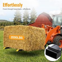 60-Inch Pallet Forks Tractor Attachments, 2000LBS Capacity Clamp-On Bucket Pallet Forks with Stabilizer Bar, Heavy-Duty Tractor for Skid Steer Loader, Mini Excavator Attachments, Black - view 2 of 6 | NEWBULIG