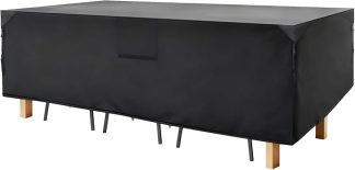 Patio Furniture Cover Waterproof 108L x 82W x 28H Inch, Black | NEWBULIG