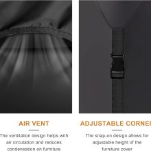 Patio Furniture Cover Waterproof 108L x 82W x 28H Inch, Black - view 5 of 6 | NEWBULIG