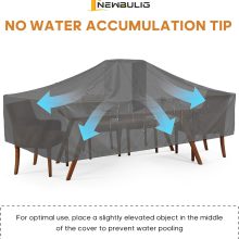 Patio Furniture Cover Waterproof 108L x 82W x 28H Inch, Black - view 6 of 6 | NEWBULIG
