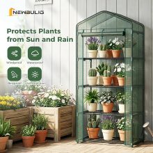 27x19x63 Inch Mini Greenhouse with Durable Zipper Door, 4 Tier - view 2 of 6 | NEWBULIG