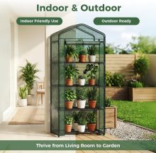 27x19x63 Inch Mini Greenhouse with Durable Zipper Door, 4 Tier - view 3 of 6 | NEWBULIG