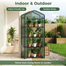 27x19x63 Inch Mini Greenhouse with Durable Zipper Door, 4 Tier - view 3 of 6 | NEWBULIG
