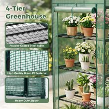 27x19x63 Inch Mini Greenhouse with Durable Zipper Door, 4 Tier - view 5 of 6 | NEWBULIG