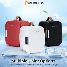Mini Fridge for Bedroom, Office & Car, Portable 4L/4.23QT Mini Refrigerator for Skincare with Handle, Ultra-Quiet Energy-Saving Compact Cooler, 12V AC/DC - view 5 of 6 | NEWBULIG
