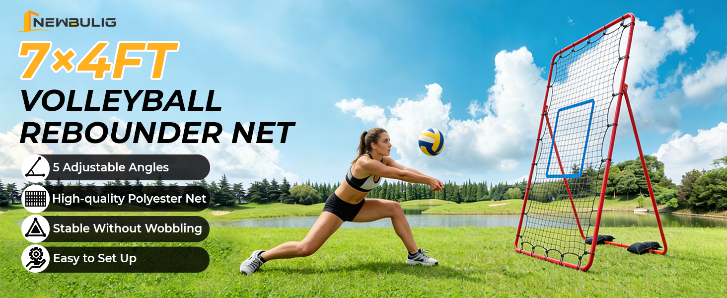 NEWBULIG Volleyball Rebounder Net 7×4 ft, Bounce Back Training Equipment - NEWBULIG product detail