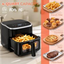 Air Fryer, 4QT Airfryer 8 Presets, Viewing Window, Nonstick Basket - view 5 of 6 | NEWBULIG