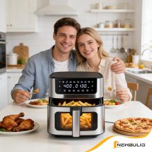 Air Fryer 6.34QT Airfryer with Visible Window, 400F Fast Heating Stainless Steel Air Fryers Oven with Nonstick and Dishwasher-Safe Basket, 8-in-1 Cooking Preset with Timer Auto-Off - view 2 of 6 | NEWBULIG