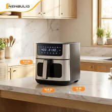 Air Fryer 6.34QT Airfryer with Visible Window, 400F Fast Heating Stainless Steel Air Fryers Oven with Nonstick and Dishwasher-Safe Basket, 8-in-1 Cooking Preset with Timer Auto-Off - view 4 of 6 | NEWBULIG