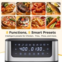 Air Fryer 6.34QT Airfryer with Visible Window, 400F Fast Heating Stainless Steel Air Fryers Oven with Nonstick and Dishwasher-Safe Basket, 8-in-1 Cooking Preset with Timer Auto-Off - view 5 of 6 | NEWBULIG