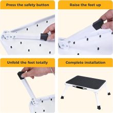 Foldable Step Stool, 330lbs Reinforced Sturdy Metal - view 4 of 6 | NEWBULIG