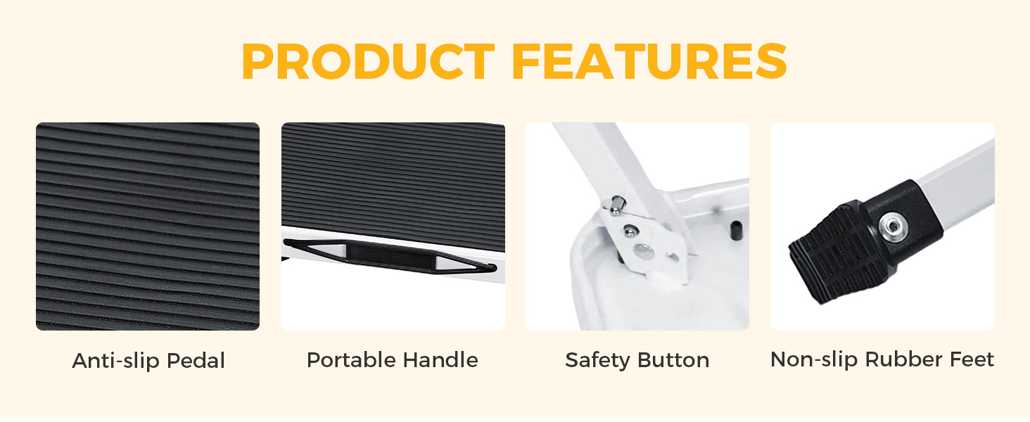 NEWBULIG Foldable Step Stool, 330lbs Reinforced Sturdy Metal - NEWBULIG product detail