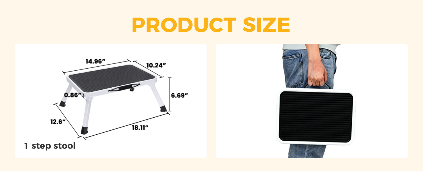 NEWBULIG Foldable Step Stool, 330lbs Reinforced Sturdy Metal - NEWBULIG product detail