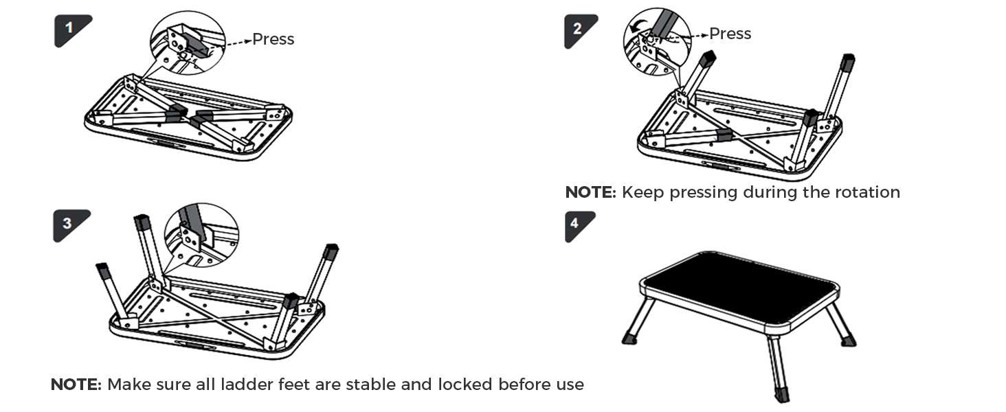 NEWBULIG Foldable Step Stool, 330lbs Reinforced Sturdy Metal - NEWBULIG product detail