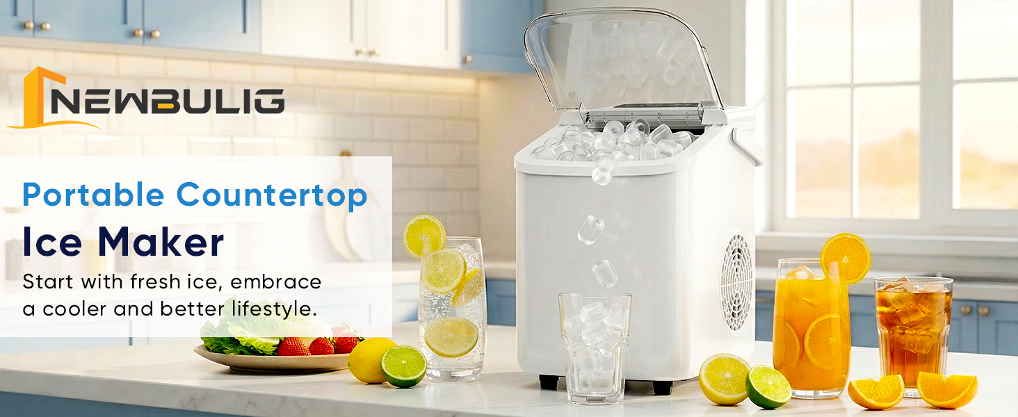 NEWBULIG Ice Maker, Countertop Ice Machine with Portable Handle - NEWBULIG product detail