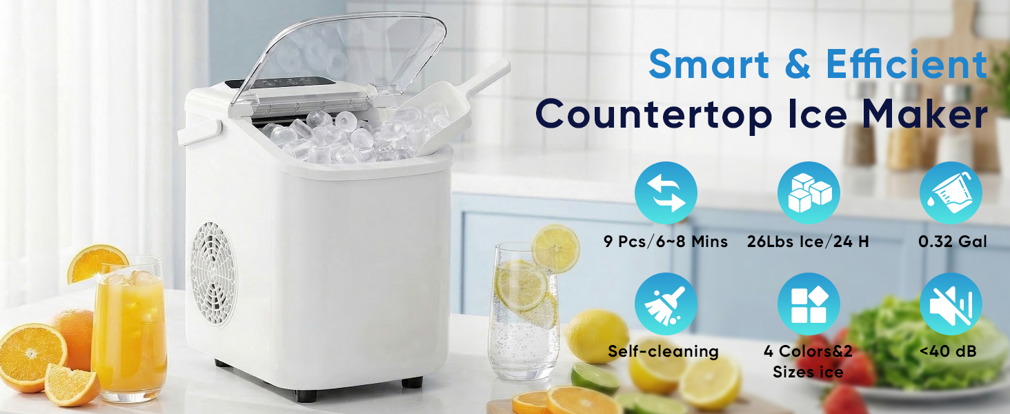 NEWBULIG Ice Maker, Countertop Ice Machine with Portable Handle - NEWBULIG product detail
