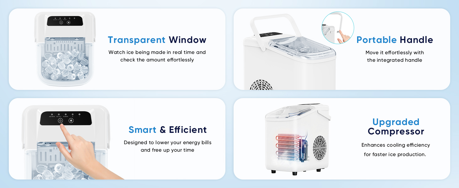 NEWBULIG Ice Maker, Countertop Ice Machine with Portable Handle - NEWBULIG product detail