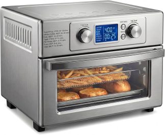 23QT Smart Touch Air Fryer Toaster Oven, Multi-Function Electrical Air Fryer Oven Combo, 7-IN-1 Steel Countertop Oven, 1800W Power, 120-Minute Timer, Convection, LCD Display | NEWBULIG