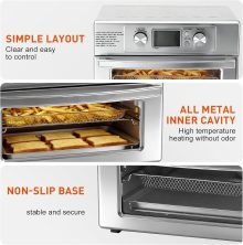 23QT Smart Touch Air Fryer Toaster Oven, Multi-Function Electrical Air Fryer Oven Combo, 7-IN-1 Steel Countertop Oven, 1800W Power, 120-Minute Timer, Convection, LCD Display - view 4 of 6 | NEWBULIG