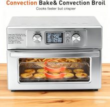 23QT Smart Touch Air Fryer Toaster Oven, Multi-Function Electrical Air Fryer Oven Combo, 7-IN-1 Steel Countertop Oven, 1800W Power, 120-Minute Timer, Convection, LCD Display - view 5 of 6 | NEWBULIG