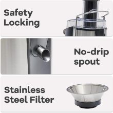 Centrifugal Juicer, 3 Inch Feed Chute Juicer Machine, Silver - view 6 of 6 | NEWBULIG