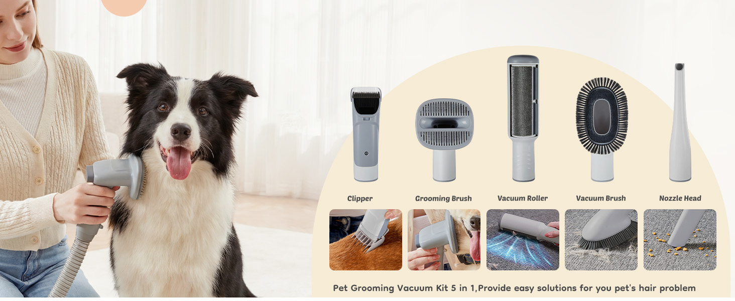 NEWBULIG Pet Grooming Vacuum Kit for Cats and Dogs, 2.5L Dust Cup - NEWBULIG product detail