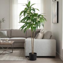 51 in Artificial Dracaena with Real Touch Leaves and Multi Tonal Trunks, Large Indoor Silk Plant with Pot, Large Fake Trees Maintenance Free for Living Room and Home Office Deco - view 2 of 6 | NEWBULIG