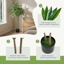 51 in Artificial Dracaena with Real Touch Leaves and Multi Tonal Trunks, Large Indoor Silk Plant with Pot, Large Fake Trees Maintenance Free for Living Room and Home Office Deco - view 4 of 6 | NEWBULIG