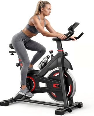 Exercise Bike with APP, Stationary Bikes for Home, Workout Bike for Adults & Seniors, Cycle Machine, Adjustable Height and Resistance, Low Noise, 265lbs Weight Capacity, Easy Assembly | NEWBULIG