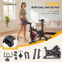 Exercise Bike with APP, Stationary Bikes for Home, Workout Bike for Adults & Seniors, Cycle Machine, Adjustable Height and Resistance, Low Noise, 265lbs Weight Capacity, Easy Assembly - view 6 of 6 | NEWBULIG