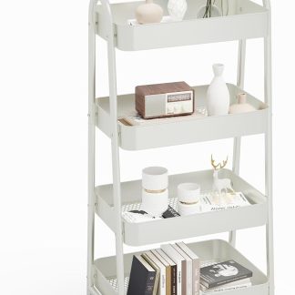 4-Tier Metal Rolling Storage Utility Cart with Lockable Wheels | NEWBULIG