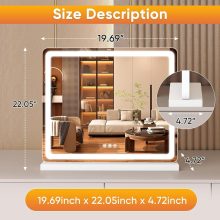 LED Vanity Mirror, 22×19 Inch Tabletop Makeup Mirror with Lights - view 2 of 6 | NEWBULIG