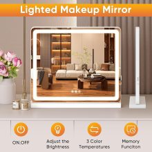 LED Vanity Mirror, 22×19 Inch Tabletop Makeup Mirror with Lights - view 3 of 6 | NEWBULIG